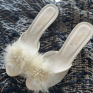 Beautiful White Boudoir slippers! Bridal Glam Bride